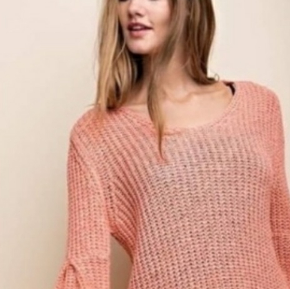 ❗SOLD❗Bell Sleeve Knit Sweater Tunic - Picture 2 of 9